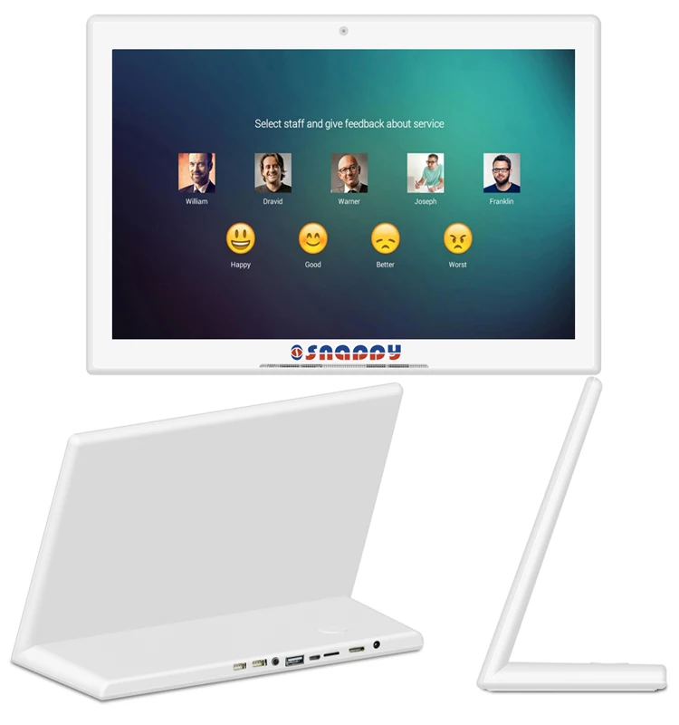 7 дюймов Android клиентского отзыва система управления с сенсорным экраном из серии все в одном, с сенсорным сервис рейтинг терминал с L для изогнутой поверхности