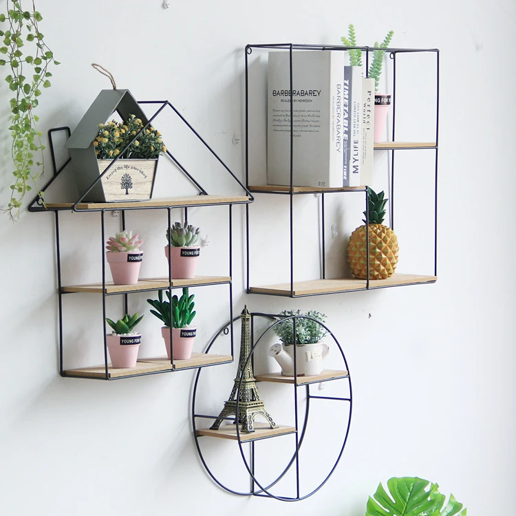 Новинка 2019 настенная деревянная подвесная железная полка для домашнего