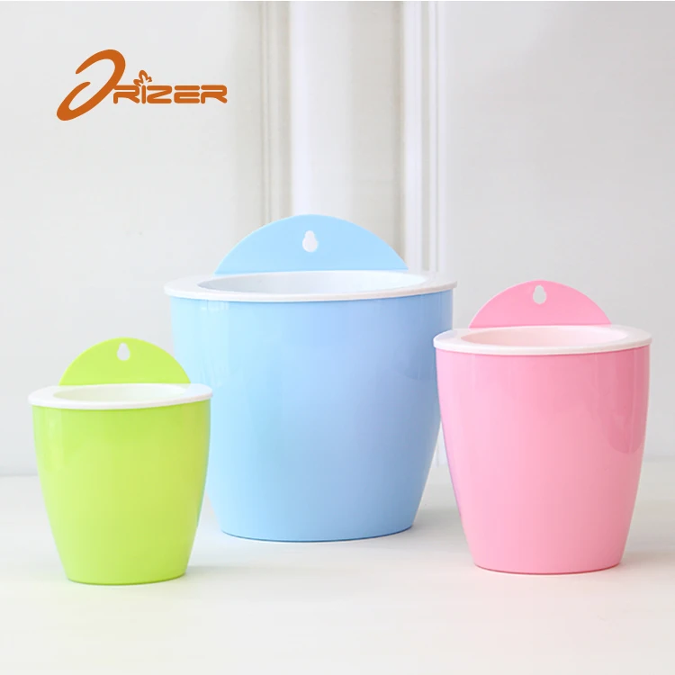 The best seller plastic planters pot Hanging basket flower pot, colorful wall mounted flower pot