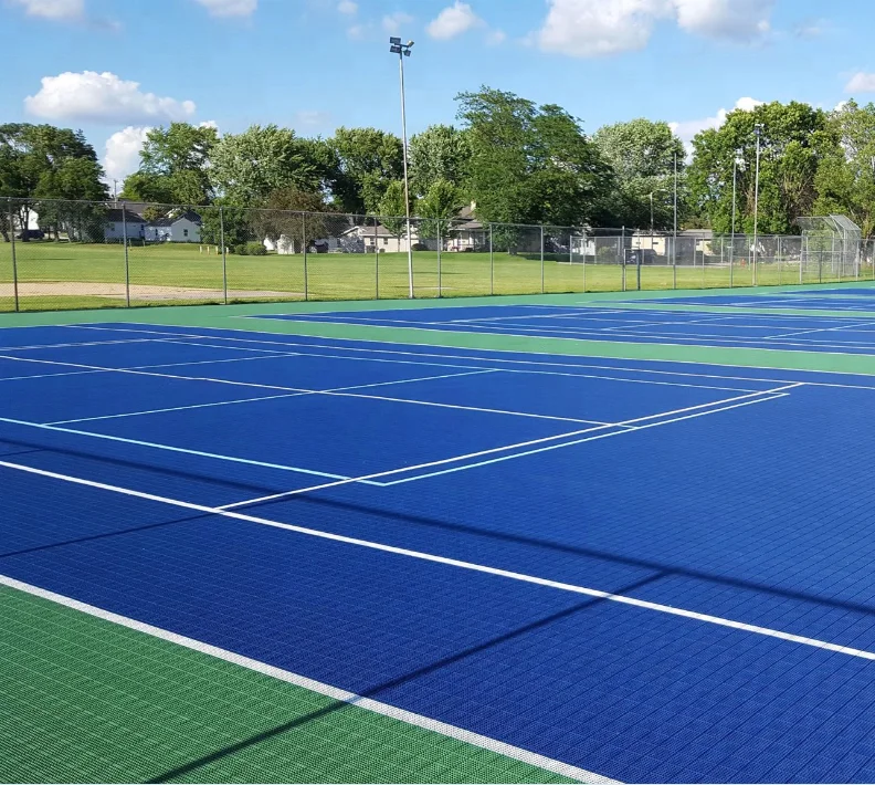 outdoor sports portable plastic no need painting lines Tennis court floor surface design grid flooring tennis court tile