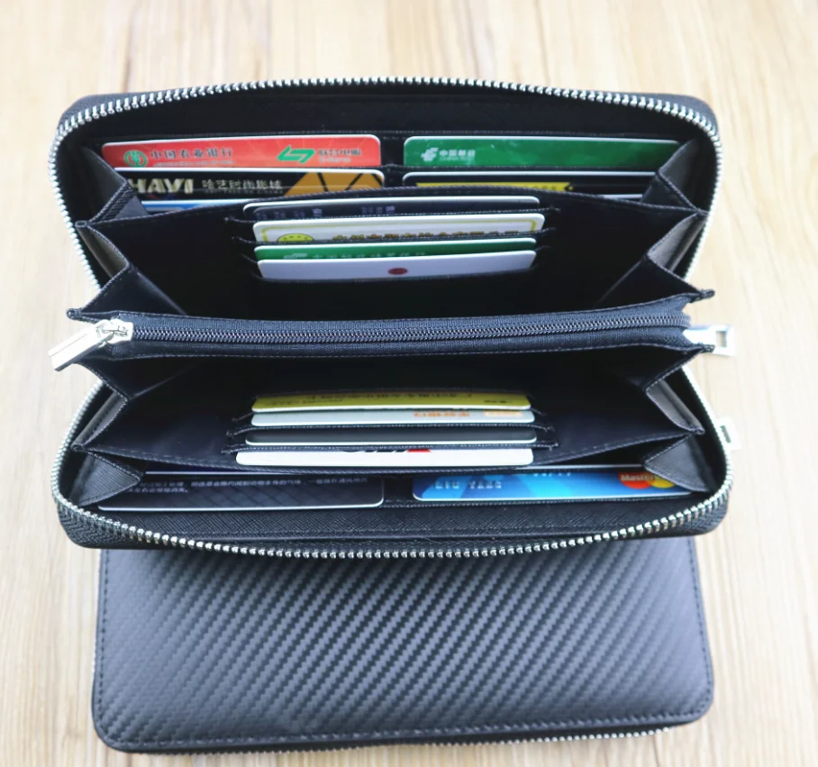 Amazon Hot Sales Carbon Fiber Wallet Long Men Wallets Factory on Sales online Free Shipping