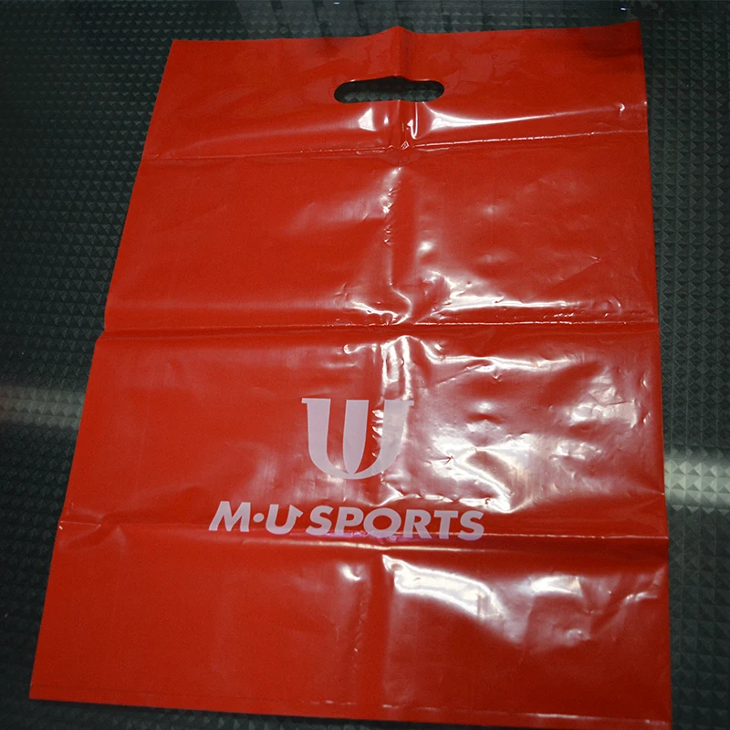  Wholesale pouch packaging shipping plastic red shopping bags