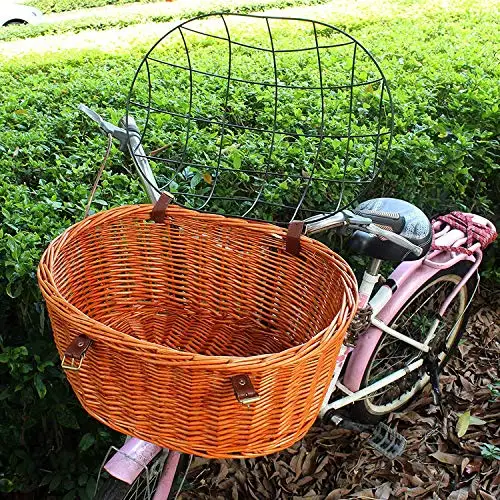 Luxury Resin Wicker Pet Bike Basket