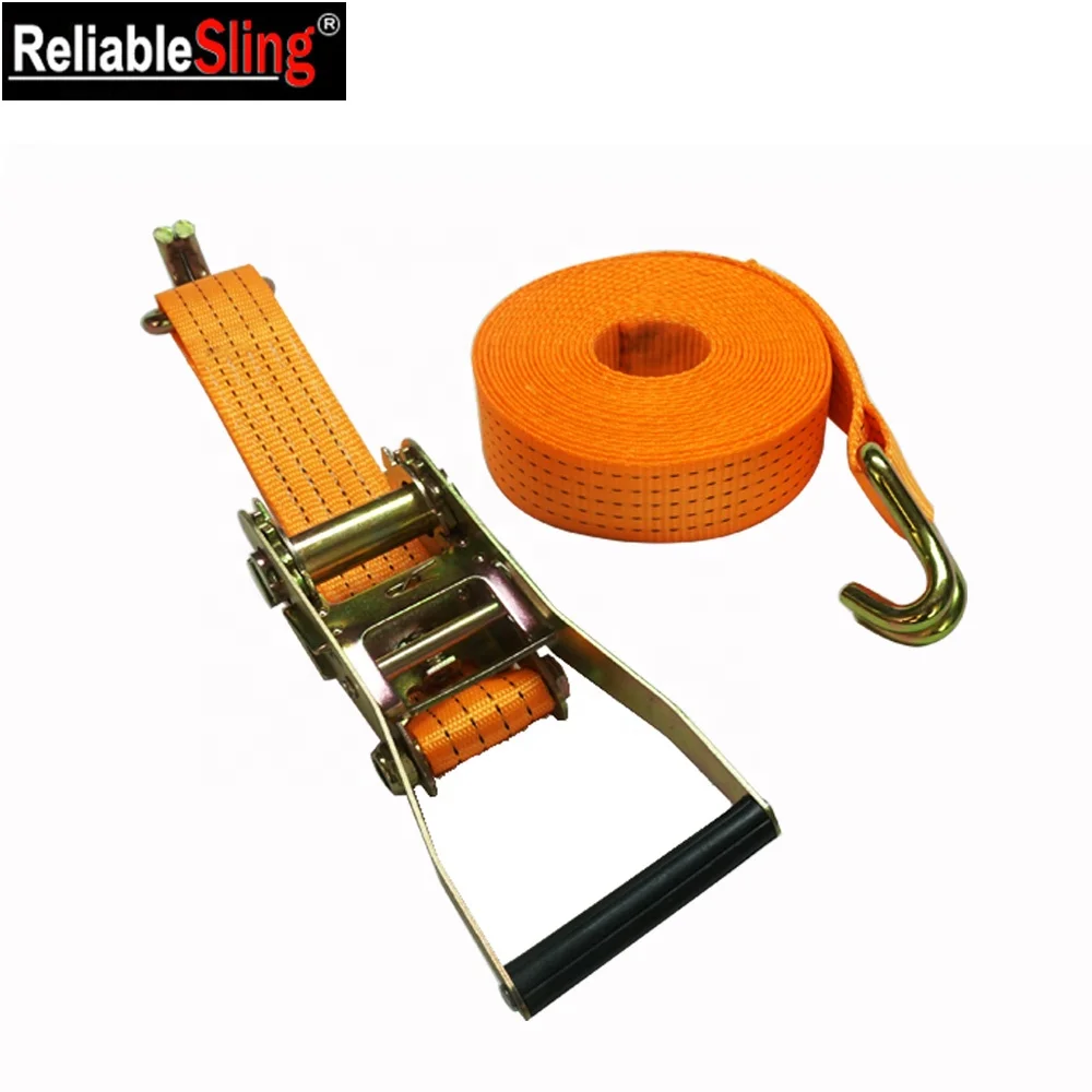 EN 12195-2 Orange Polyester Ratchet Container Lashing Materials