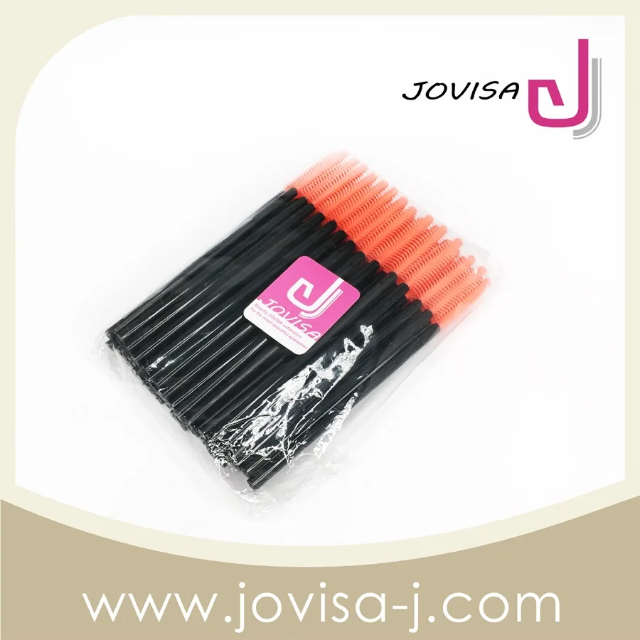 JOVISA High Quality Professional Cosmetics Eyelash Colorful Silicon Brush Eyelash Mascara Brush For Eyelash Extension