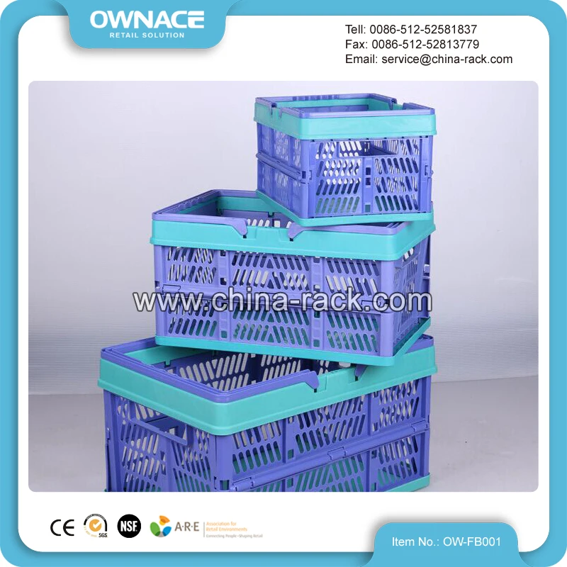 Factory Price Customized Foldable Mini Shopping Basket With Wheels for Cosmetic Shops