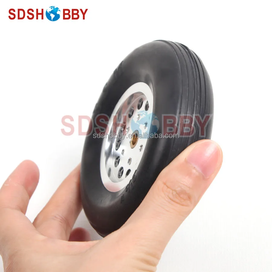 RC Airplane 4in/105mm D105*H28*5mm Rubber Wheel with CNC Aluminum Hub