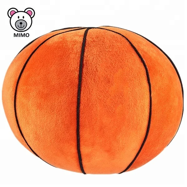Home Decoration 45cm Sports Round Ball Shape Pillow Seat Cushion OEM Custom Cartoon Kids Stuffed Soft Toy Plush Basketball