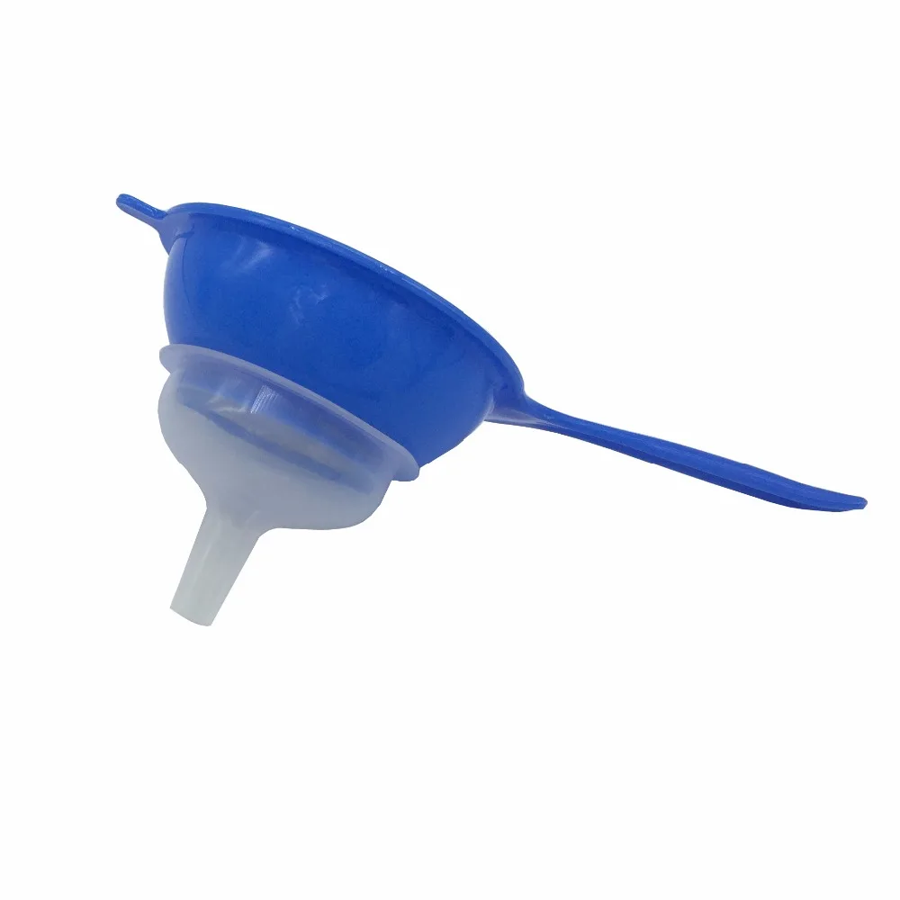 QM wholesale food grade funnel long handle meadow plastic funnel with filter screen for milk the cow