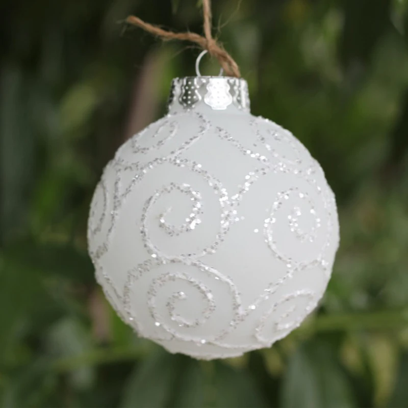 Personalized Shatterproof Printable Balls Wholesale White Glass Christmas Ball Ornaments