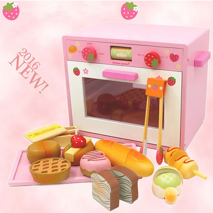 Wholesale High Quality Classic Game Children Wooden Oven Bread Cutting Kitchen Toy