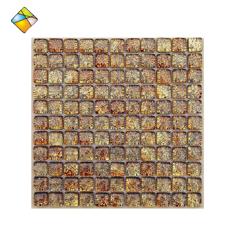 Gold Foil Luxury Mirror Piece Living Room Mosaic Glass