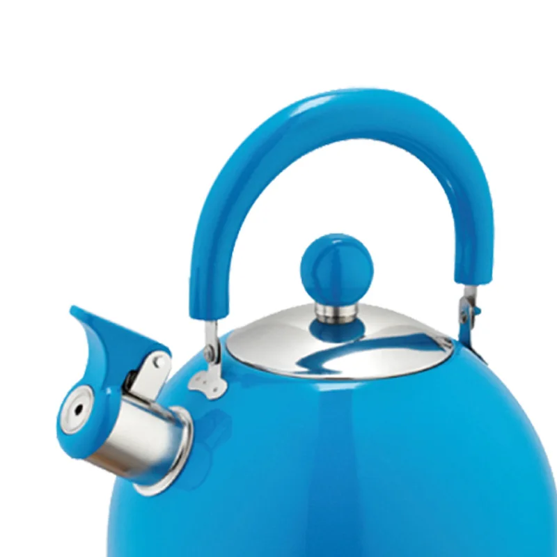 Stainless Steel Whistling Kettle Simple For Household Kitchen Appliances Hemispherical 2.5L Whistle 2L Blue Tea Maker Pot