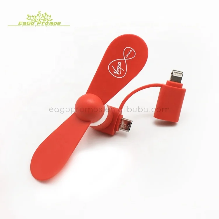 2019 прохладное лето поощрительный подарок 2 в 1 взаимный обмен данными между компьютером и периферийными устройствами мини-вентилятор для мобильного телефона для iphone и android