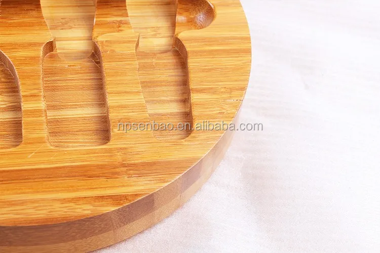 Thick Round Bamboo Cutting Board with Groove