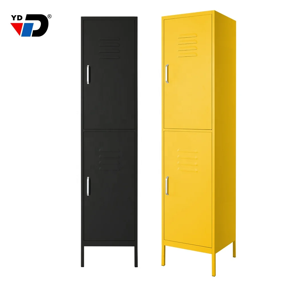 Factory supply high quality metal steel furniture storage 2 doors locker wardrobe for home using