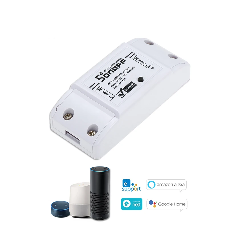 Умный выключатель Sonoff basic 10 А/2200 Вт