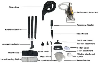 Pressurized Steam Cleaners with thermostat,safety children lock and various 18 accessories