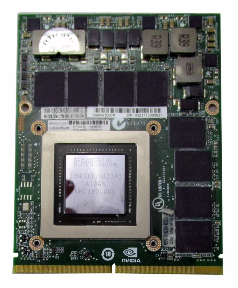 505988-001 596064-001 for HP 8740w Q5000M N10E-GLM5-A3 2GB GDDR5 Video Graphics Card