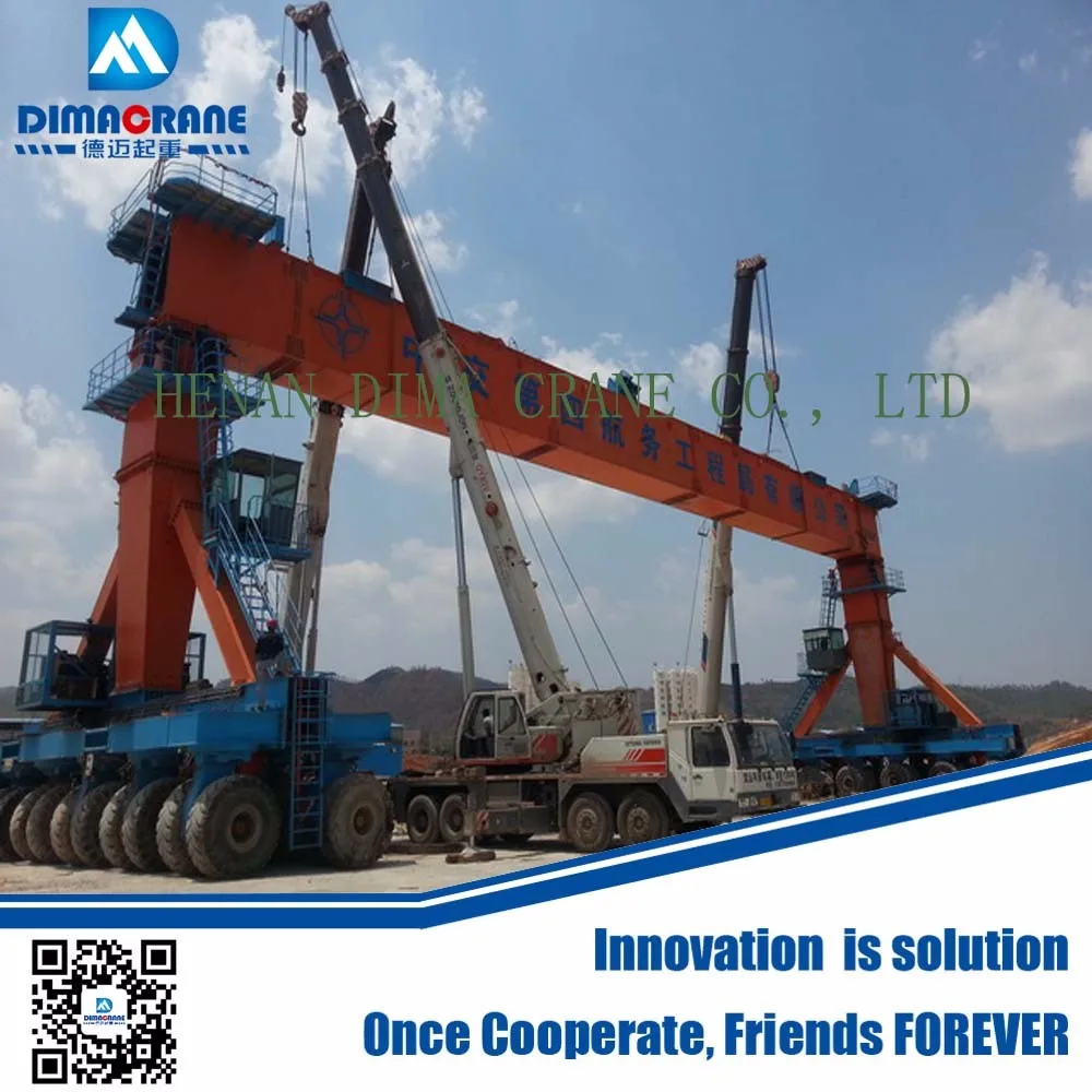 900 ton rubber tire bridge beam straddle carrier gantry crane for high speed railway construction