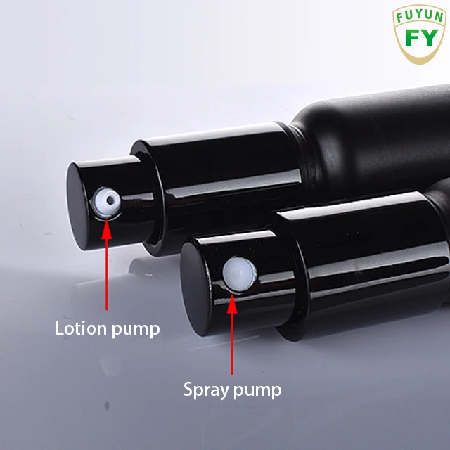 
Fuyun Quick shipping new products elegant round matte black spray glass bottle 
