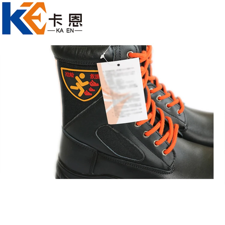 New Style Fireman Rescue Leather Boots For Safety Working
