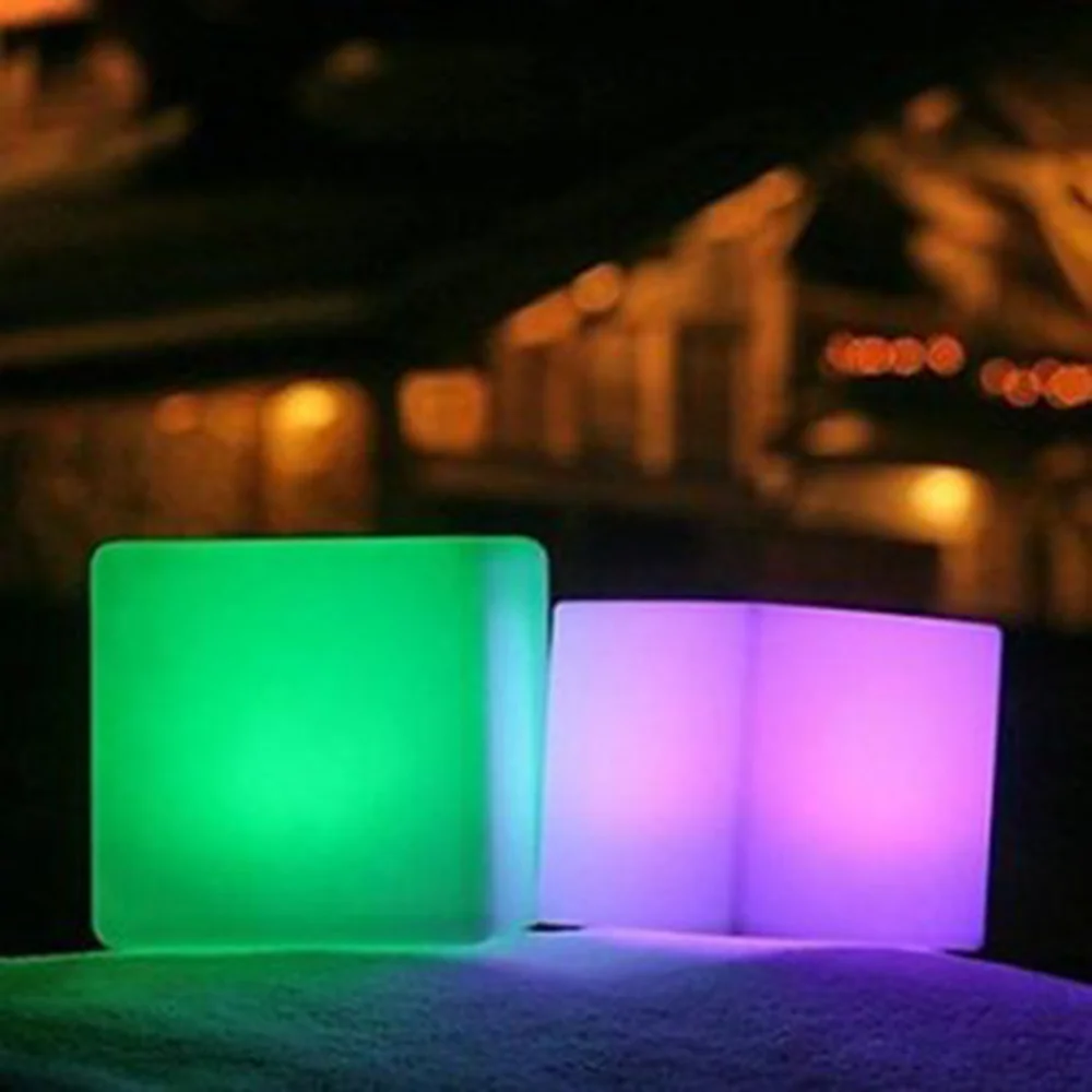 Портативное освещение rgb на солнечной батарее пластиковый барный стул светящийся кубик обеденные стулья и столы