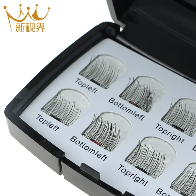 Magnetic Eyelashes Full Size Natural False Lashes Triple 3 Magnets Thin Eye Lashes No Glue Handmade 8 PCS False Eyelashes