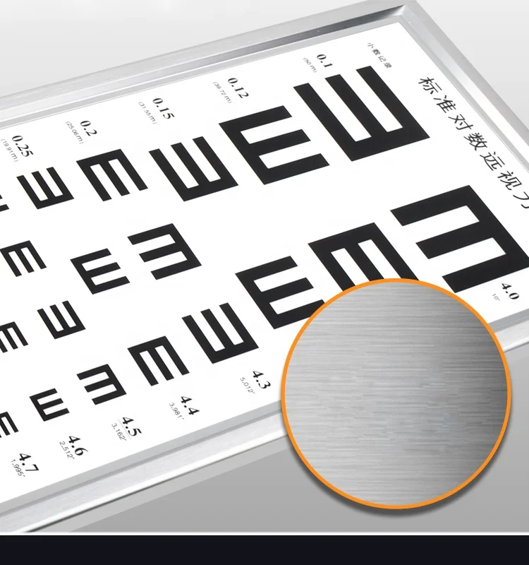China ophthalmic vision snellen eye chart visual acuity charts LED lamp 5m