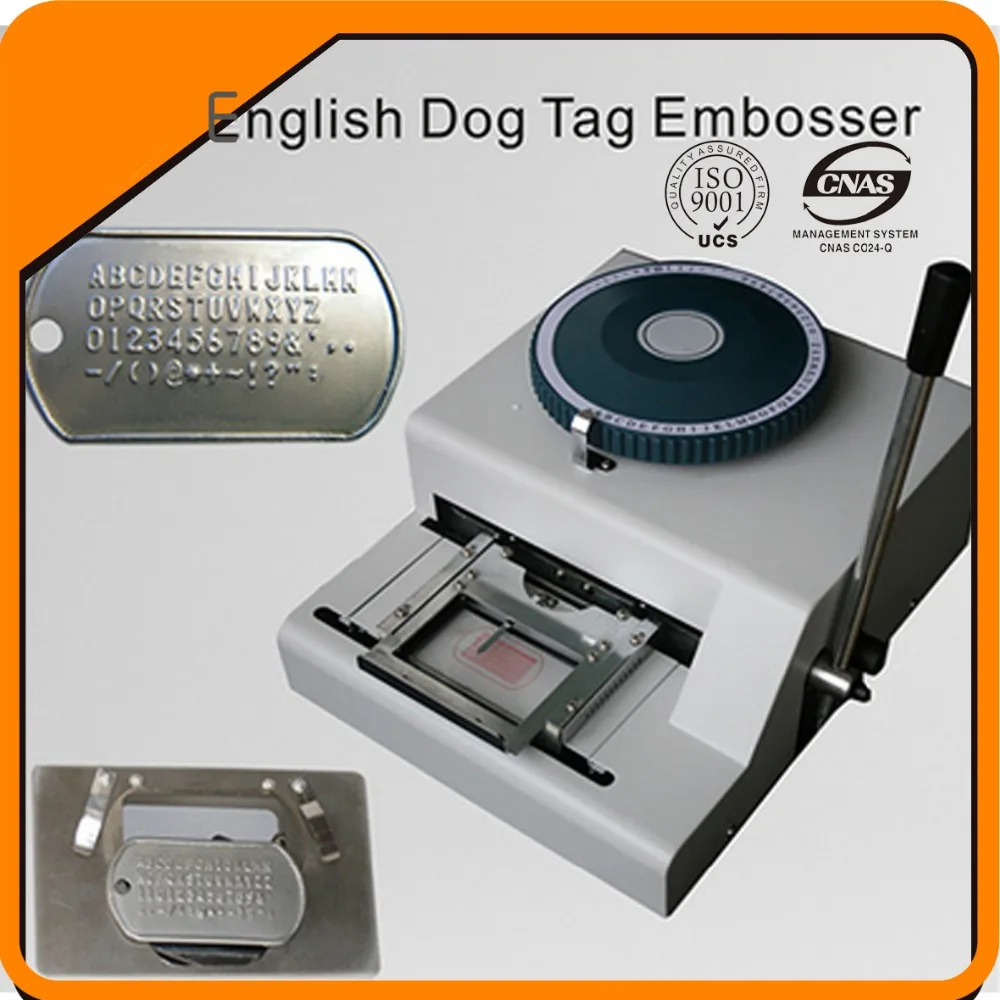 
52 Character Steel Metal ID Card Military Embossing Stamping Machine Manual Dog Tag Embosser 