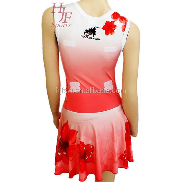 best quality custom sublimated red/royal netball bodysuit&uniform sport wear