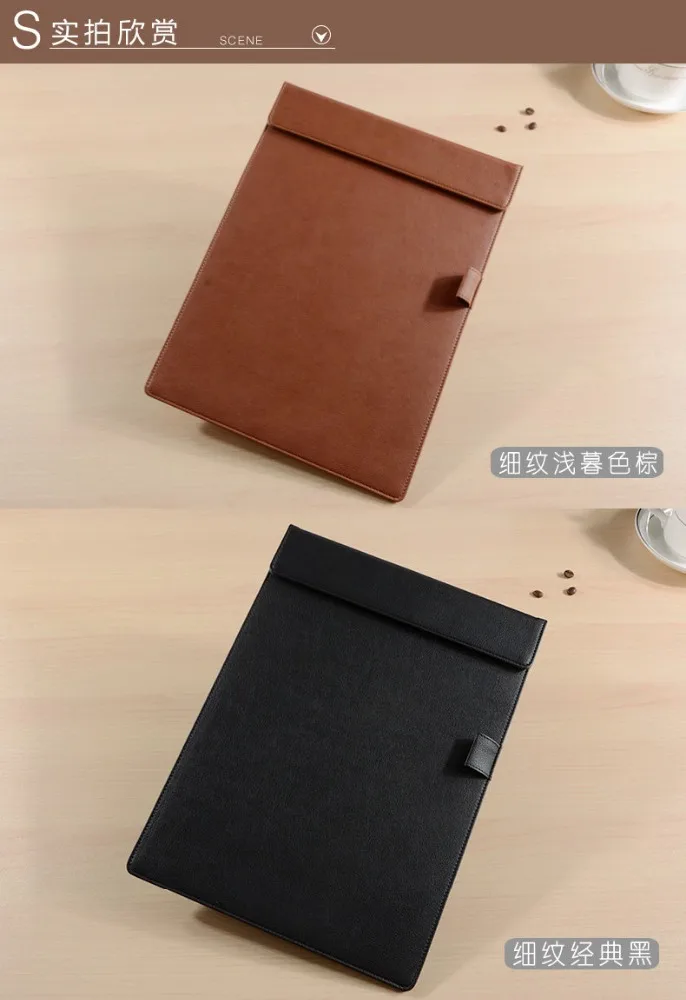 A4 size leather writing clipboard for office