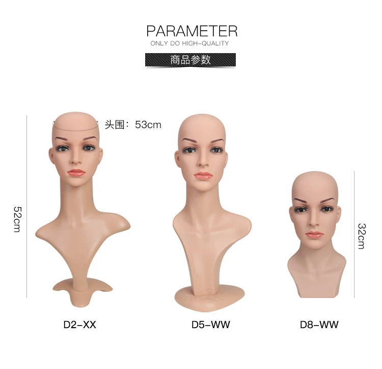 realistic mannequin heads and shoulder for hat display on sale