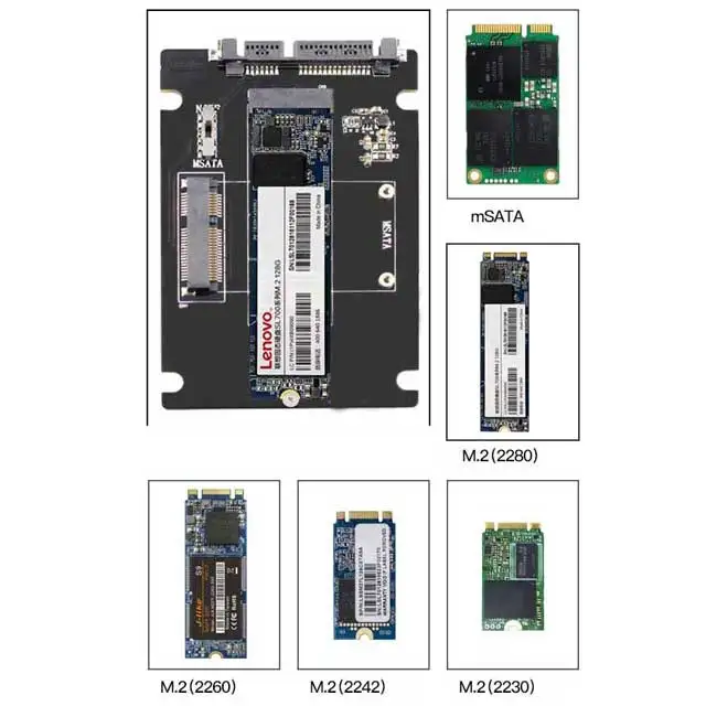 2 in 1 Combine Mini PCI-E M.2 NGFF & mSATA SSD To SATA 3.0 III Adapter PCB Card