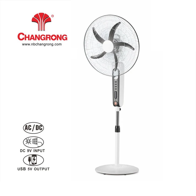 popular solar 16inch rechargeable fan with timer function