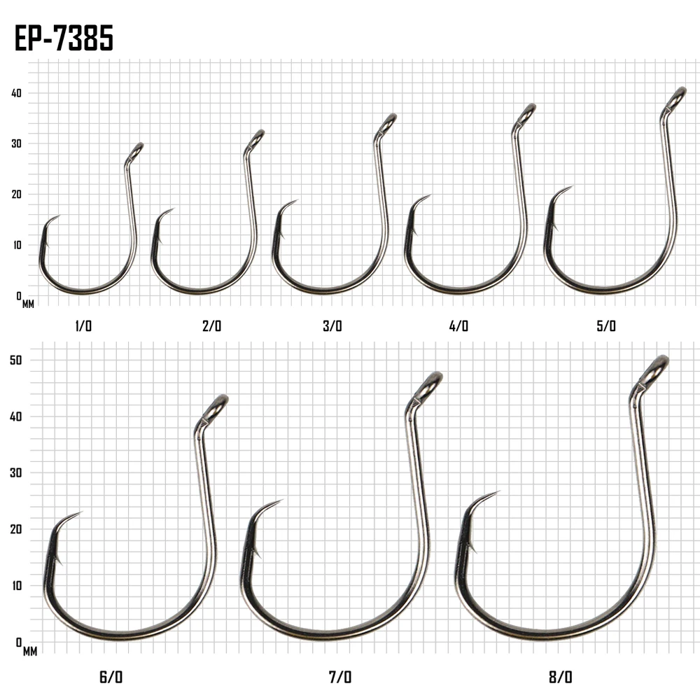 High Carbon Steel EP-7385 Sports Circle Fishing Hooks Octopus Circle HooksFishing #1/0~#12/0 E10