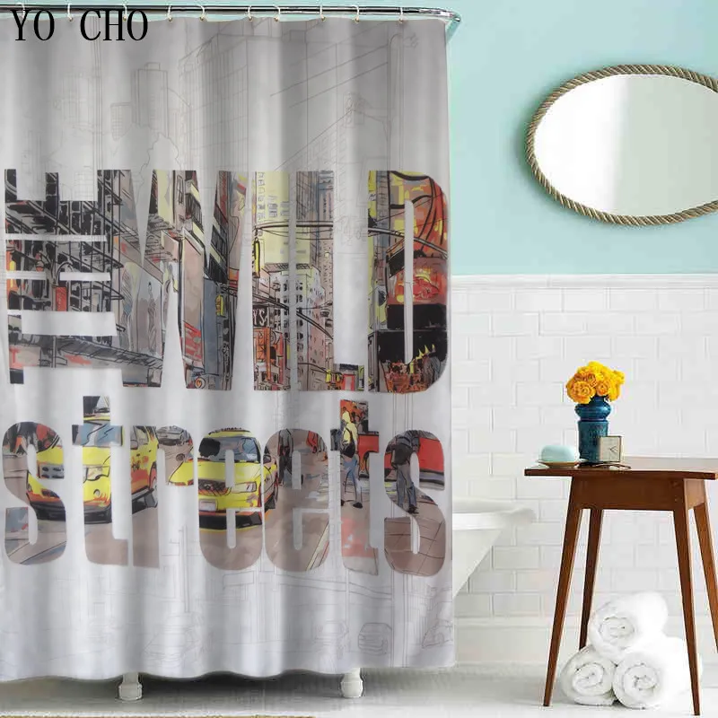
wholesale finished London red bus shower curtains polyester eco-friendly polyester bathroom curtains Christmas bath decoration 