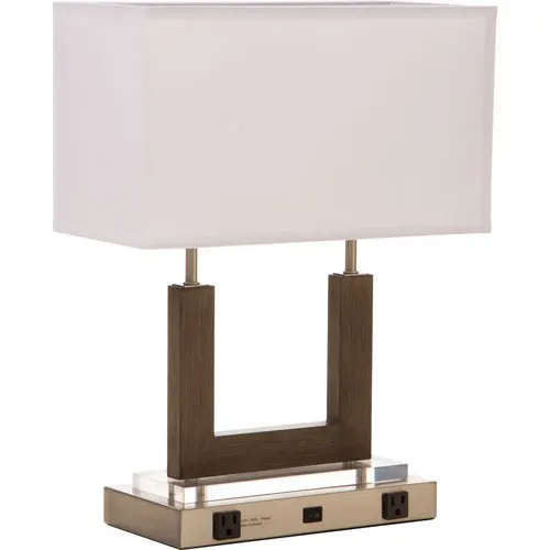 branch iron brushed nickel hospitality lamp usb angle table lamp double arms desk lamp