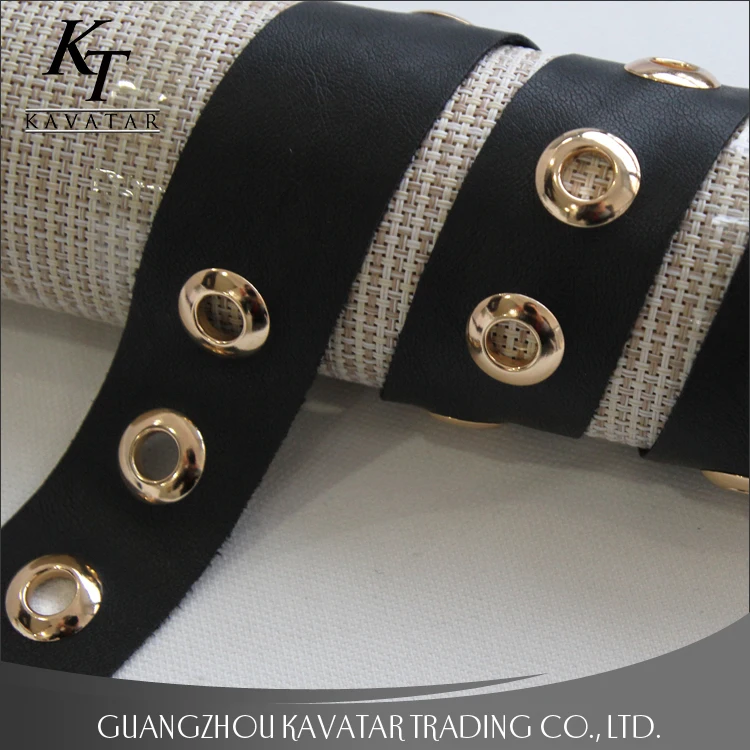 Высококачественные кожаные золотые петли шириной 3,5 см для одежды, оптовая продажа петель для ремня
