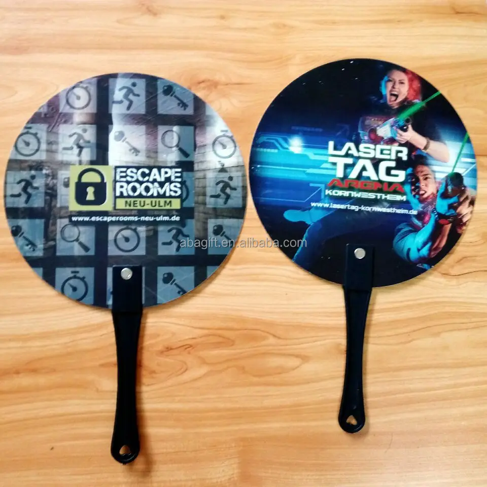 plastic hand fan with printed logo