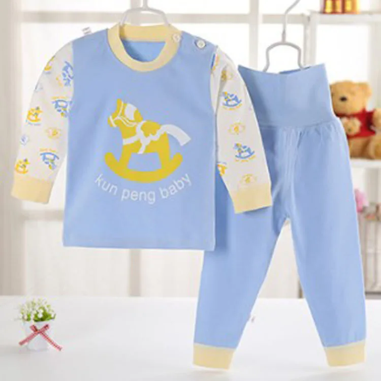 manufacturer Wholesale newborn baby kids 100% cotton home korean warm kids pajamas set girls