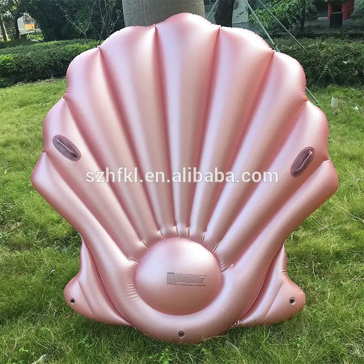 Water Amusement Park rose gold Clam shell giant inflatable pool float