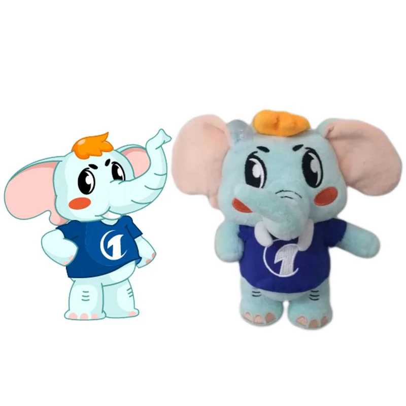 lovely promotion gifts soft animal stuffed colorful elephant soft pillow plush toys