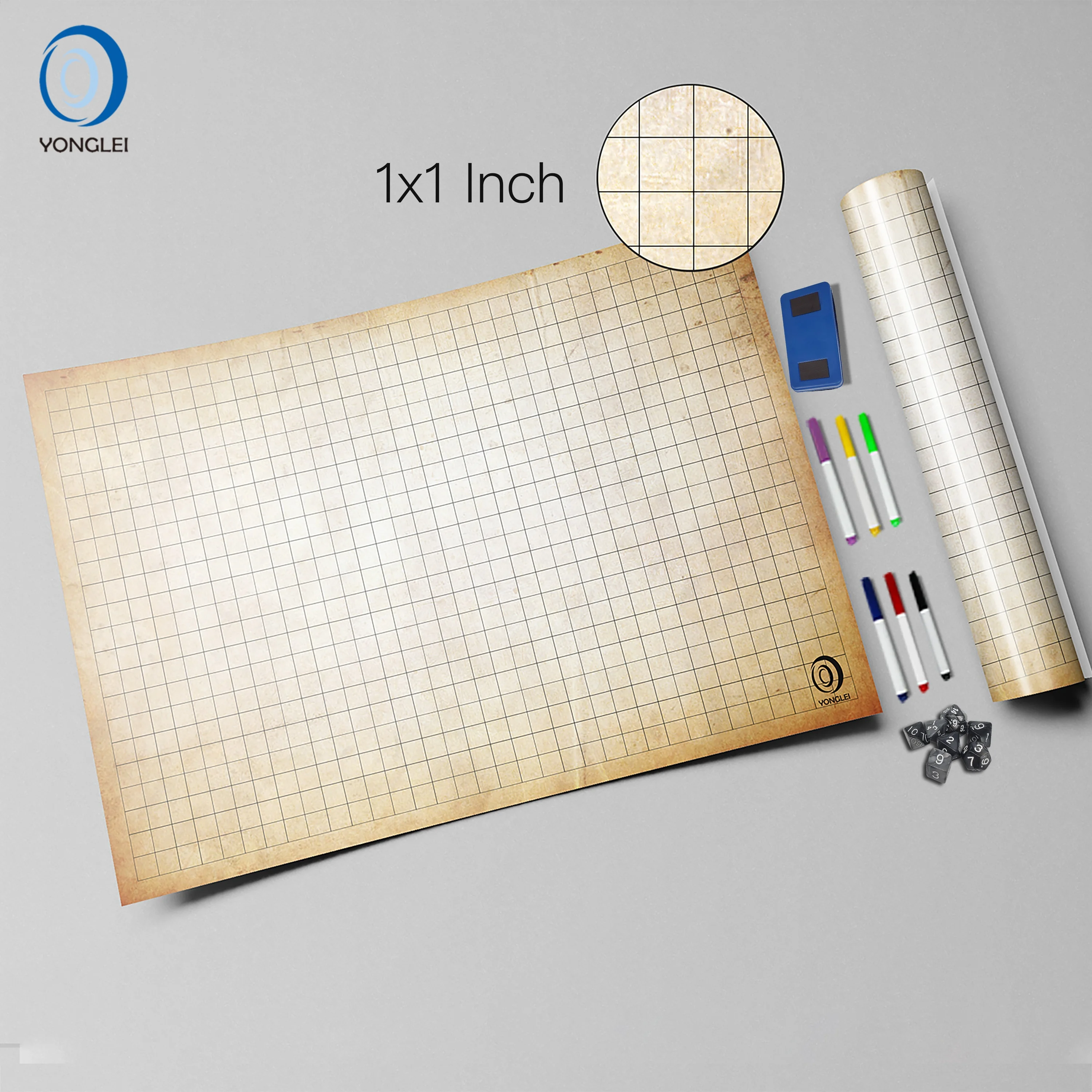 1.0-3A2 Dry erase d&d battle mat tabletop gaming vinyl battle mat