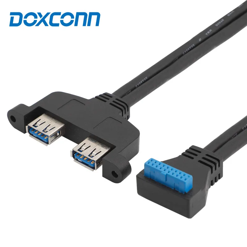 50 см usb3.0 20pin/19pin устройство работающее от прикуривателя с 2 портами материнской платы кабель-удлинитель USB 3 0 Передняя панель кронштейн