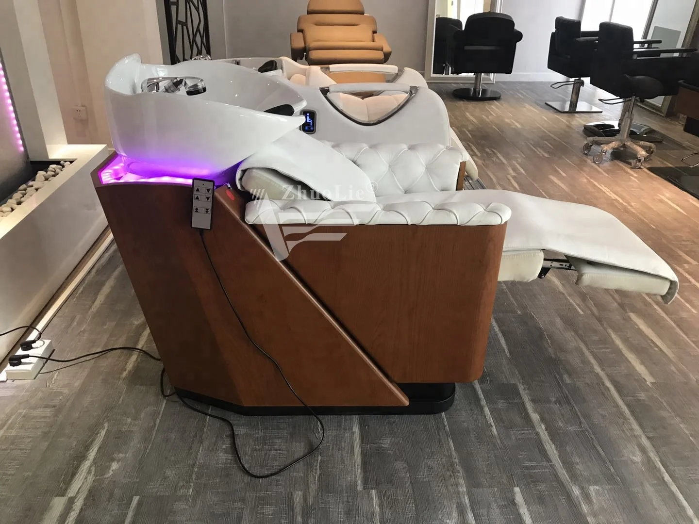 Luxury bowl fall-down lift Electric Shampoo Chair for Salon