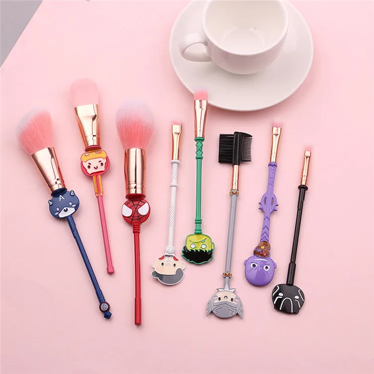 8pcs The Avengerss Makeup Kits Avenger Marvel Peripheral beauty tool Thanos Spider man make up brush