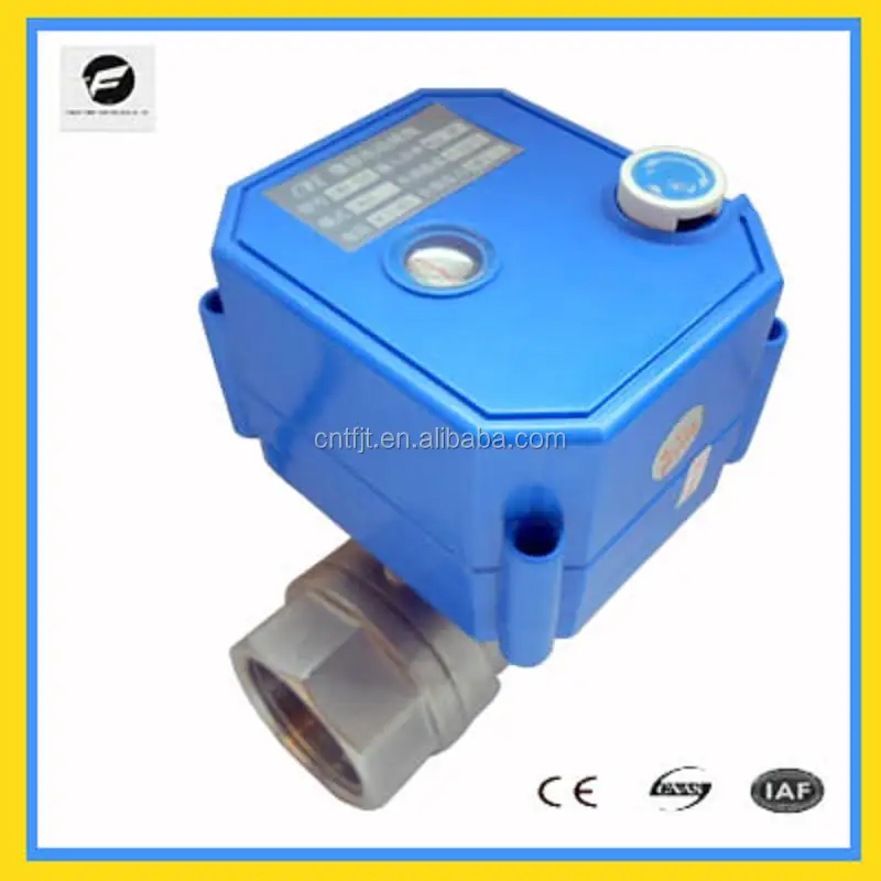 CWX-25S 2-way DC12v electric actuator ball valve with manual stainless steel material 1' DN25 CR04 two wires power off return