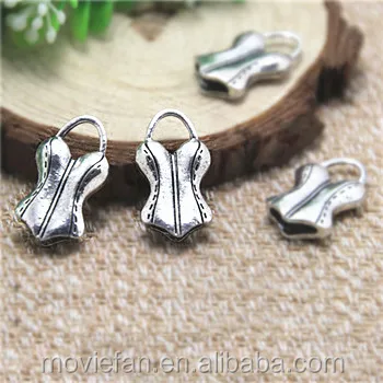 Corset Charms Antique Tibetan silver 3D Corset Charms pendants 26x13mm