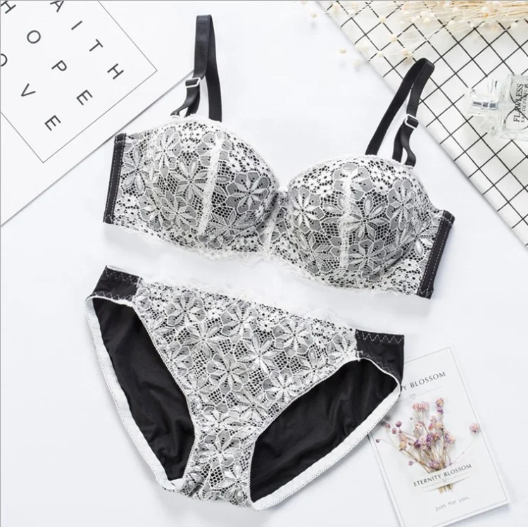 Soild color lace stylish girls bra underwear set women Junior strapless convertible bra for wedding dress
